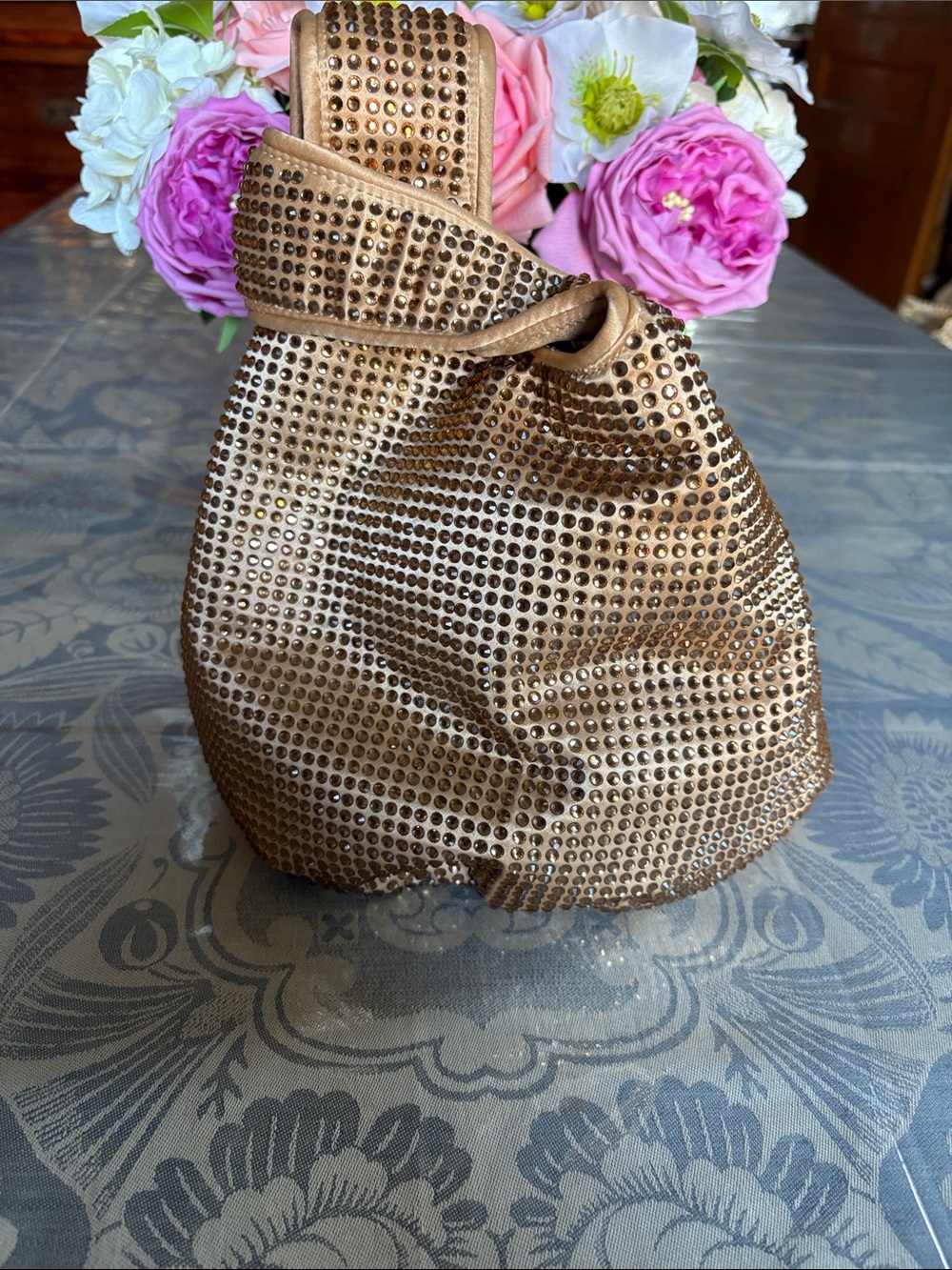 J Crew Gold Santorini Crystal Party Bag